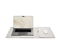KonMari | Orbitkey Hybrid Laptop Sleeve 16" - Leather-Free Protective Case with Built-In Mouse Pad, Slim Magnetic Closure, Minimalist Workstation Cover for Travel, Office & Everyday Carry - Stone