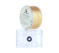 KONMAY 0.5mm Tinsel Thread with Case, 163 Yards Metallic Golden Twine Strings for Jewelry Making, Crafting, Decoration, Gift Wrapping, Christmas Ornaments Hanging