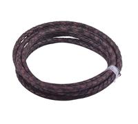 KONMAY 1.8Meters 4.0 mm Antique Brown Genuine Leather Braided Bolo Leather Cord…