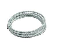 KONMAY 1.8Meters 4.0mm Aqua Round Geneuine Braided Leather Cord Bolo Leather Cord…