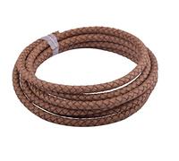 KONMAY 1.8Meters 6 mm Antique Natural Genuine Leather Braided Bolo Leather Cord…