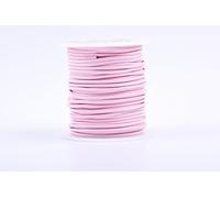 KONMAY 1 Roll 22.75 Meters 1.5mm Pink Round Real Leather Cord for Jewellery Making and Crafting