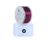 KONMAY 1 Rolls 0.8mm Flat Stretchy Bracelet Strings with Organizing Case, 90 Yards Wine Crystal Elastic Thread Cord for Jewelry Bracelets Making and Beading