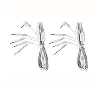 KONMED 1 Pair Tens Electrode Lead Wires Jack 3.5mm Plug 2.0mm Pin Connection