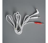 KONMED Tens Electrode Lead Wires Jack 2.35mm Plug 2.0mm Pin White & Red Connection, Pack of 10