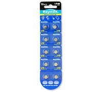 KONNOC ibt-klr48 - Alkaline Button Batteries LR48 LR754 393 AG5 (Set of 10)