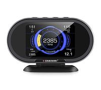KONNWEI KW206 Car OBD2 HUD Digital Meter Gauge All in One Automotive Trip Computer Smart OBD Speedometer Water Temperature Fuel Pressure Tester for All 2003 and Newer Cars