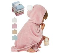 Konny Baby Bath Towels,Blankets, Gift for Baby: Bamboo Hooded Poncho & Swim Essentials, Oeko-TEX, Ultra Soft & Quick-Dry, Boys & Girls(Pink, Medium)