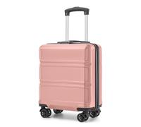 Kono 16 Inch EasyJet 45x36x20 Carry On Hand Luggage, Lightweight Hard Shell Cabin Bag, Small Suitcase with 4 Spinner Wheels (Nude/Black)