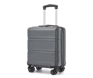 Kono 16 Inch EasyJet 45x36x20 Carry On Hand Luggage, Lightweight Hard Shell Cabin Bag, Small Suitcase with 4 Spinner Wheels (Grey/Black)