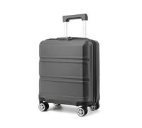 Kono 16inch Easyjet 45x36x20 Cabin Suitcase ABS+PC Hard Shell Carry on Lightweight Under Seat Bag(Grey/Black)