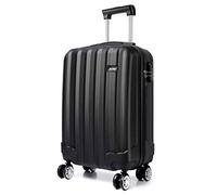 Kono 19 Inch Hard Shell Hand Luggage Suitcases with 4 Spinner Wheels Lightweight ABS Cabin Carry-on Small Travel Trolley Case (19", Black)