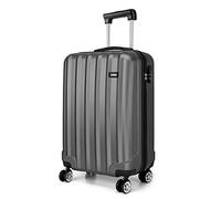 Kono 19 Inch Hard Shell Hand Luggage Suitcases with 4 Spinner Wheels Lightweight ABS Cabin Carry-on Small Travel Trolley Case (19", Grey)