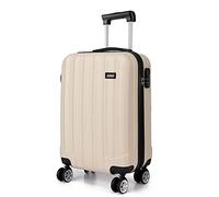 Kono 19 Inch Hard Shell Hand Luggage Suitcases with 4 Spinner Wheels Lightweight ABS Cabin Carry-on Small Travel Trolley Case (19", Beige)