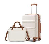 Kono 2-Piece Cabin Luggage Set | 55x38x20 Carry On Suitcase + Ryanair Maximum Cabin Bag 40x30x20 | Lightweight Hard Shell Hand Luggage Approved for EasyJet & British Airways