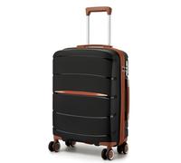 Kono 20” Cabin Suitcase Hand Luggage Suitcase with 4 Spinner Wheels for Airlines，Polypropylene Hard Shell Lightweight Suicase Check in with TSA Lock, Black