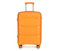 Kono 20 Inch 55x40x20cm Cabin Suitcase for EasyJet Ryanair Carry On Lightweight PP Luggage Hard Shell Travel Trolley with 4 Spinner Wheels TSA Lock(Orange)