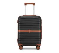Kono 20 Inch Abs+Pc Hard Shell Cabin Suitcase Carry-On Luggage, 3-Digit Lock & Spinner Wheels, Black/brown