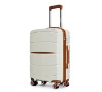 Kono 20 Inch Cabin Suitcase for Easyjet，Polypropylene Hard Shell Lightweight Carry-on Suicase with TSA Lock & 4 Spinner Wheels, 38L Capacity (55x40x20cm) - Airline Approved Hand Luggage, Cream