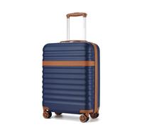 Kono 20 Inch Cabin Suitcase for easyJet Ryanair Small ABS+PC Hardshell Carry On Lightweight Travel Luggage with TSA Lock Spinner Wheels (Navy/Brown)