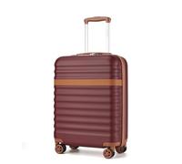 Kono 20 Inch Cabin Suitcase for easyJet Ryanair Small ABS+PC Hardshell Carry On Lightweight Travel Luggage with TSA Lock Spinner Wheels (Burgundy/Brown)