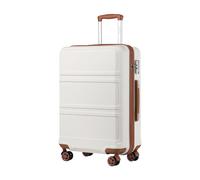 Kono 20 inch Cabin Suitcase Lightweight ABS Carry-on Hand Luggage 4 Spinner Wheels Trolley Case 51.5x38x20 cm (Cream White)