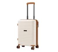 Kono 20 Inch Expandable Cabin Suitcase with Cup Holder & Side Hook, Lightweight PP Carry On Luggage for Short Trips, Airline Approved Small Travel Case (Cream)