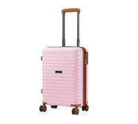 Kono 20 Inch Expandable Cabin Suitcase with Cup Holder & Side Hook, Lightweight PP Carry On Luggage for Short Trips, Airline Approved Small Travel Case (Pink)