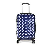 Kono 20 inch Hand Luggage Suitcase Lightweight PC+ABS Hard Shell Trolley Fashion Small Carry on Cabin Baggage Travel Valise Case with 4 Spinner Wheels (Navy)