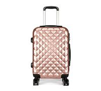 Kono 20 inch Hand Luggage Suitcase Lightweight PC+ABS Hard Shell Trolley Fashion Small Carry on Cabin Baggage Travel Valise Case with 4 Spinner Wheels (Nude)