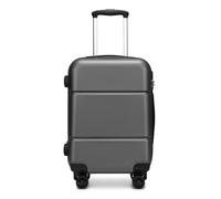 Kono 20 Inch Large Cabin Bag for Easyjet Ryanair Small Wheeled Suitcase ABS Hard Shell Carry On Lightweight Travel Luggage(Grey/Black)