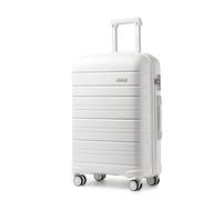 Kono 20 Inch Lightweight Polypropylene 55cm Cabin Suitcase TSA Lock Carry On Hand Luggage with 4 Spinner Wheels 40L (White)