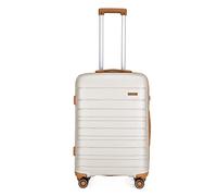 Kono 20 Inch Luggage Lightweight Polypropylene Cabin Suitcase (Cream White)