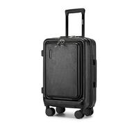 Kono 20 Inch Suitcase ABS+PC Hard Shell Trolley, Lightweight Travel Carry on Cabin Baggage TSA Lock, Fashion Check in Case Hand Luggage with 4 Spinner Wheels(Black)