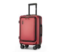 Kono 20 Inch Suitcase ABS+PC Hard Shell Trolley, Lightweight Travel Carry on Cabin Baggage TSA Lock, Fashion Check in Case Hand Luggage with 4 Spinner Wheels(Burgundy)