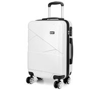 Kono 20 Inch Suitcase Lightweight ABS Hard Shell Trolley Travel Check in Case Hand Luggage Carry on Cabin Baggage with 4 Spinner Wheels(Beige)