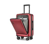 Kono 20" Small Cabin Suitcase ABS+PC Hard Shell Trolley Case, Lightweight Hand Luggage Fashion Hand Luggage with 4 Spinner Wheels and TSA Lock, Burgundy