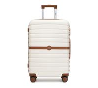 Kono 24 Inch Abs+Pc Hard Shell Suitcase Check-In Luggage, 3-Digit Lock & Spinner Wheels, Cream/brown