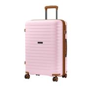 Kono 24 Inch Expandable Medium Suitcase with Cup Holder & Side Hook, Lightweight PP Hard Shell Travel Luggage for Holiday, Business (Pink)