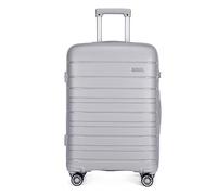 Kono 24 Inch Lightweight Polypropylene Medium Check in Luggage (Grey) | Check in Suitcase Hard Shell Travel Trolley with 4 Spinner Wheels TSA Lock YKK Zipper for Easy Travel