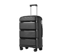 Kono 24 inch Medium Check in Luggage 66L TSA Lock Lightweight Polypropylene Hard Shell Suitcase (Black,65cm)