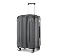 Kono 24 Inch Medium Hard Shell Suitcase ABS Lightweight Luggage (Grey) | 4 Spinner Wheels, Combination Lock, 3-stage Handle, Water Resistant, Durable Trolley Case for Holiday Studying Abroad