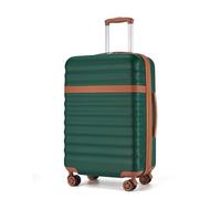 Kono 24 Inch Medium Suitcase Expandable Lightweight Luggage ABS+PC Hardshell Travel Case with 4 Spinner Wheels & TSA Lock (Green/Brown)