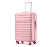 Kono 24 Inch Medium Suitcase Expandable Lightweight Luggage ABS+PC Hardshell Travel Case with 4 Spinner Wheels & TSA Lock (Pink)
