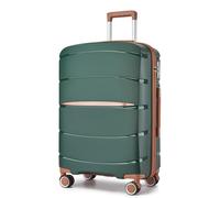 Kono 24 Inch Medium Suitcase Lightweight Hand Suitcase with 4 Spinner Wheels, Lightweight Polypropylene Hard Shell Luggage Built-in TSA Lock, Green