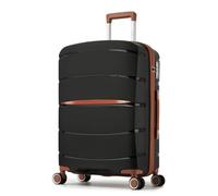 Kono 24 Inch Medium Suitcase Lightweight Hand Suitcase with 4 Spinner Wheels, Lightweight Polypropylene Hard Shell Luggage Built-in TSA Lock, Black