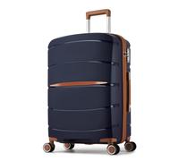 Kono 24 Inch Medium Suitcase Lightweight Hand Suitcase with 4 Spinner Wheels, Lightweight Polypropylene Hard Shell Luggage Built-in TSA Lock, Navy