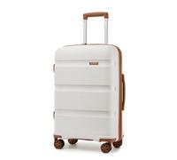 Kono 24 Inch Medium Suitcase Lightweight Hard Shell Polypropylene Luggage | Check-in Trolley Case with 360° Rubber Spinner Wheels and TSA Lock Ideal for Family Travel, Overseas Travel, Cream