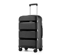 Kono 24 Inch Medium Suitcase Lightweight Hard Shell Polypropylene Luggage | Check-in Trolley Case with 360° Rubber Spinner Wheels and TSA Lock Ideal for Family Travel, Overseas Travel, Black