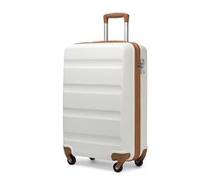 Kono 24 Inch Medium Suitcase Lightweight Luggage with 4 Spinner Wheels & TSA Lock ABS+PC Hardshell Travel Case (Cream White)